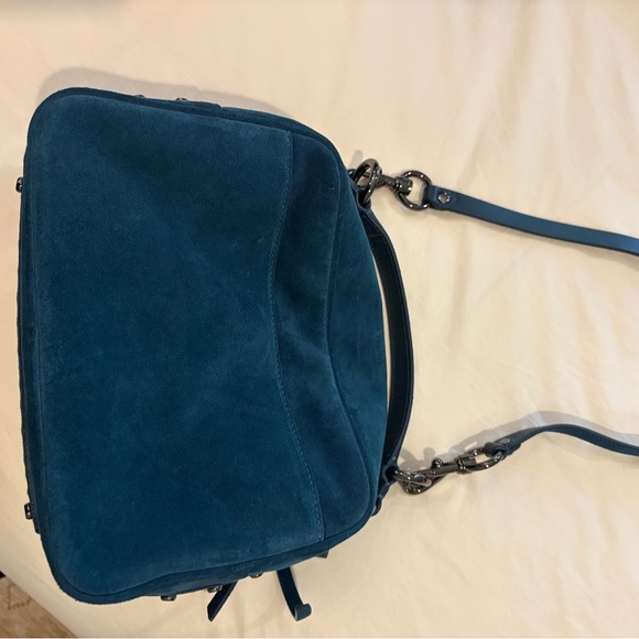Rebecca Minkoff Teal Suede Crossbody Bag - Picture 1 of 6